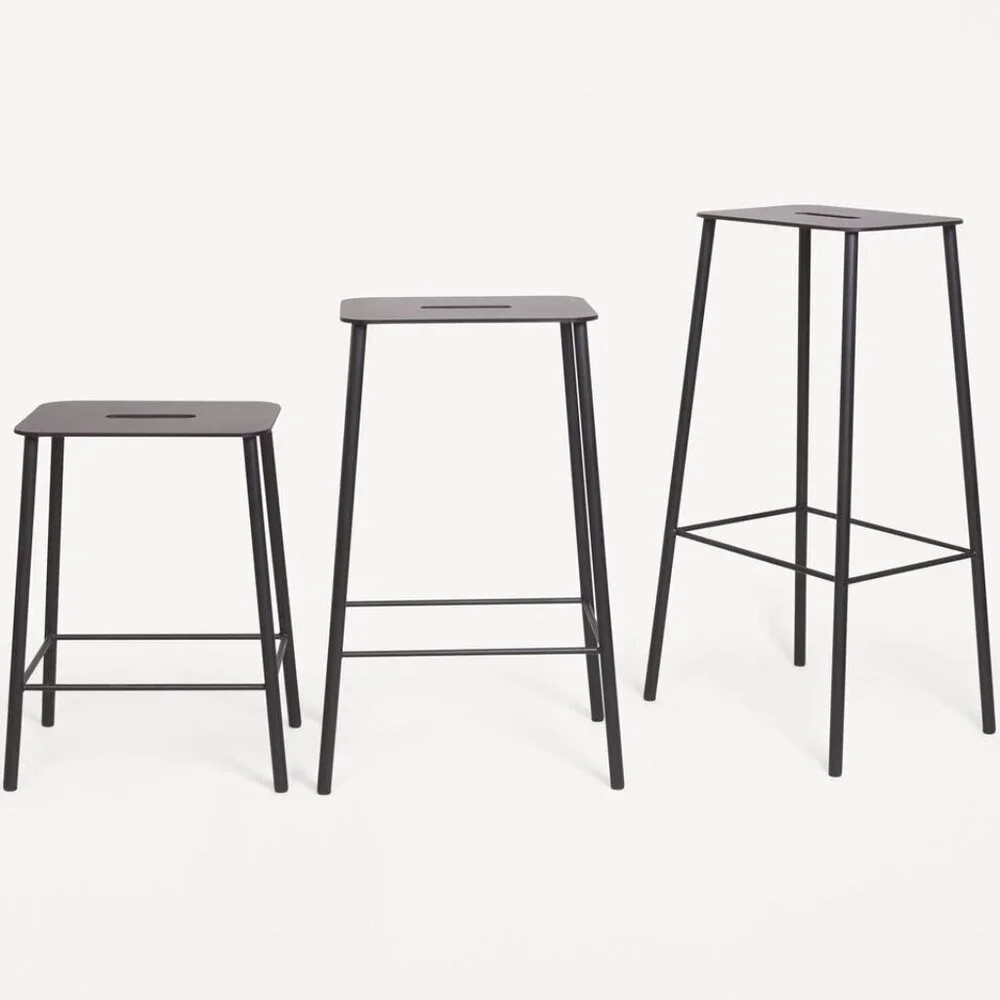 rrp €660 FRAMA (Copenhagen) H76 Adam Mono Matte Black Bar Stool Chair